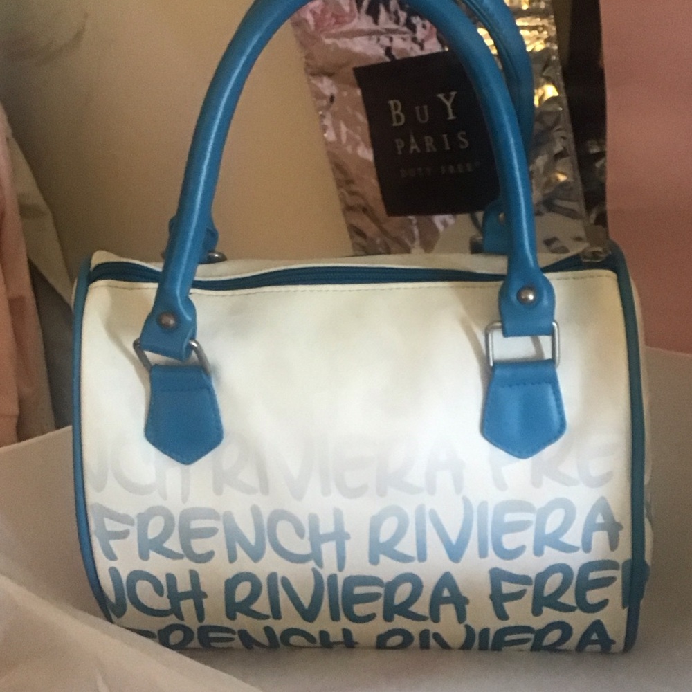 Ruth Robin is Blue and White Ombré French Rivera speedy style bag